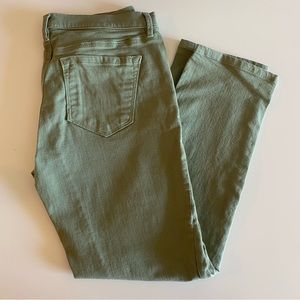 Green Cropped Mid-Rise Jeans (Like New)